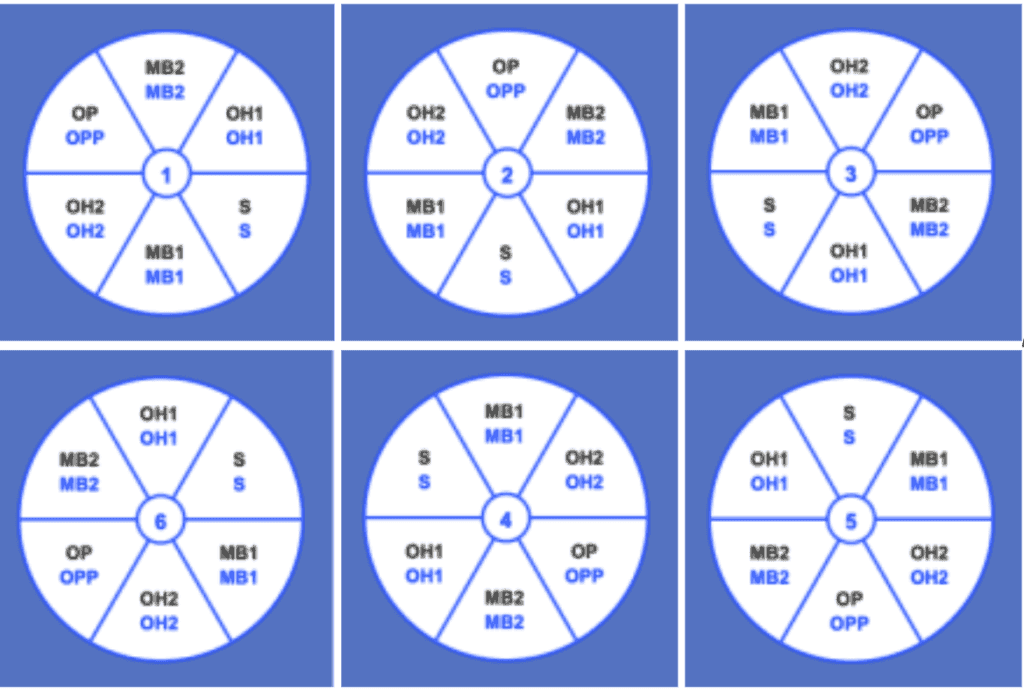 4-week theme rotation cycle diagram showing different content types for Uplive streaming calendar