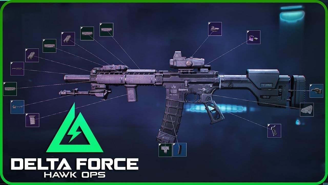 Gun customization loadout import interface in Delta Force: Hawk Ops