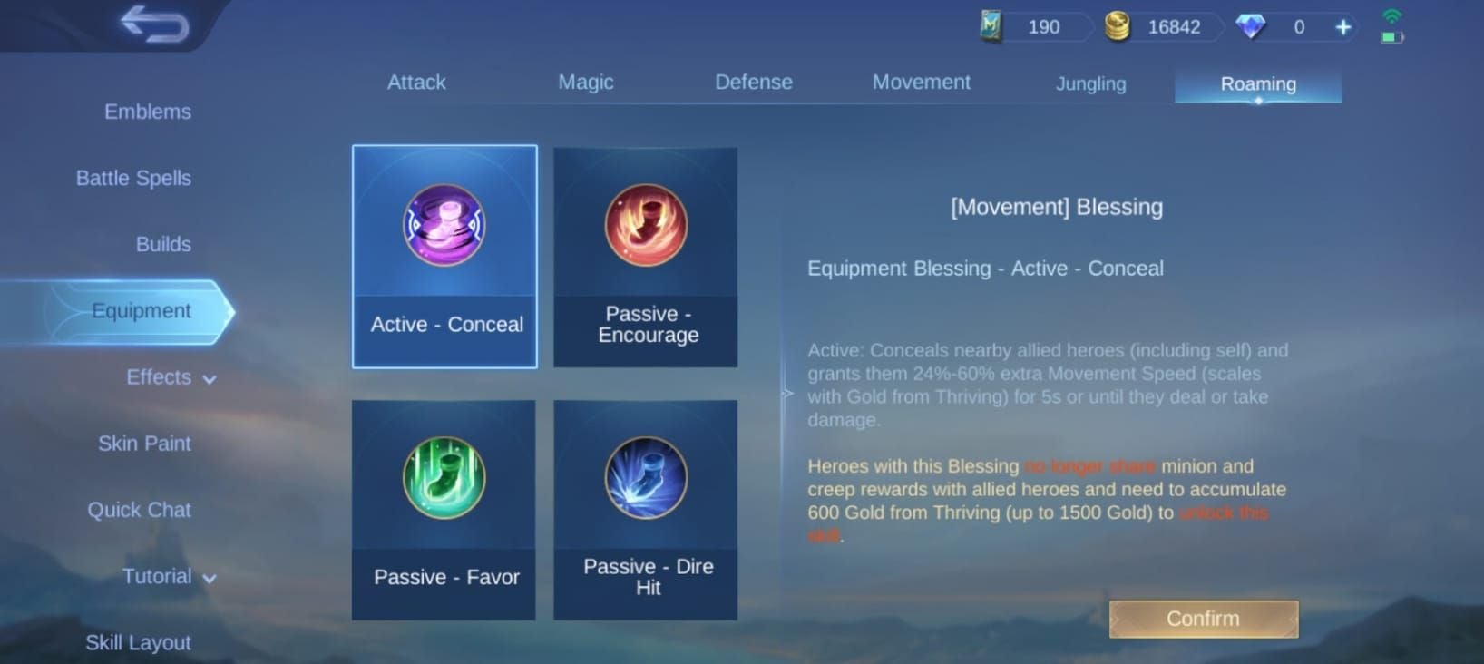 Основная сборка предметов для роуминга для Чипа в Mobile Legends Bang Bang, включая Маску храбрости