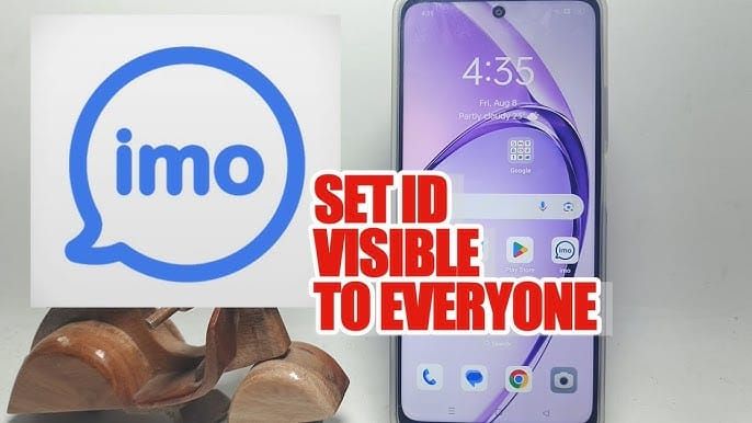 Screenshot showing how to find IMO user ID in app