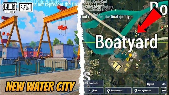 Точки эвакуации у Верфей в PUBG Mobile на карте Arctic Basemap