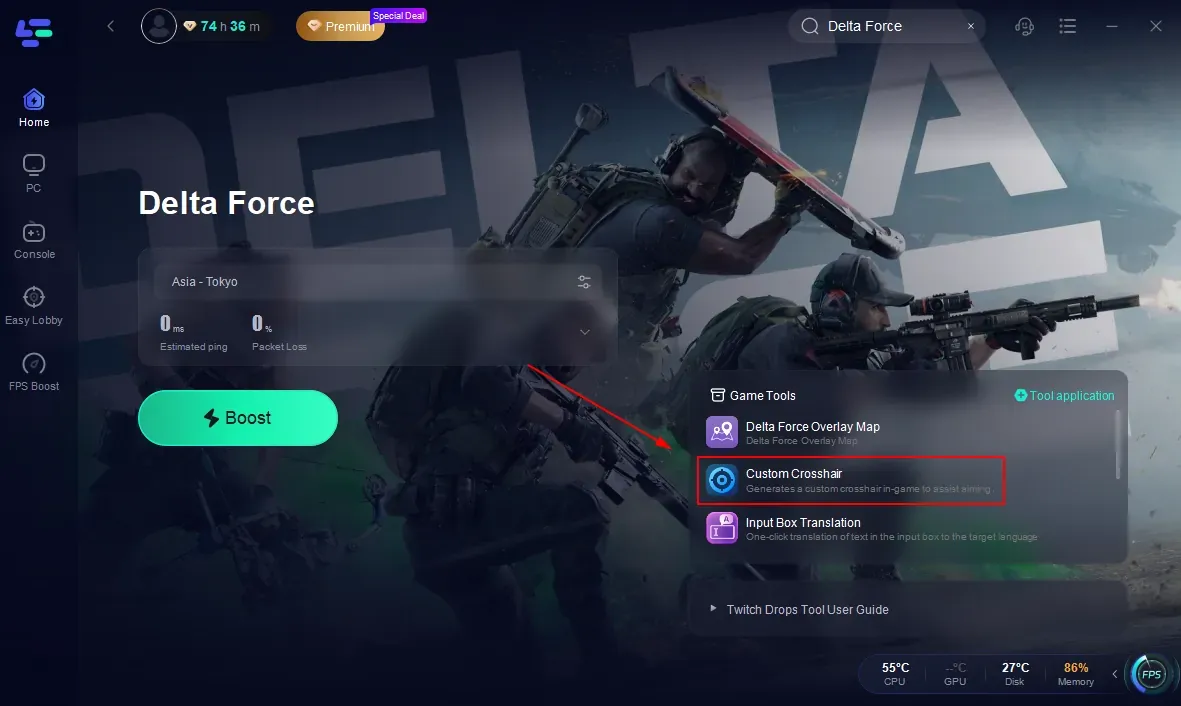 Delta Force LIPASS account creation screen