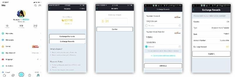 Bigo Live Bean withdrawal process interface for streamers