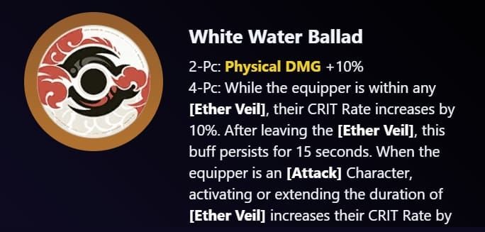 White Water Ballad Drive Disc set for Ye Shunguang in Zenless Zone Zero