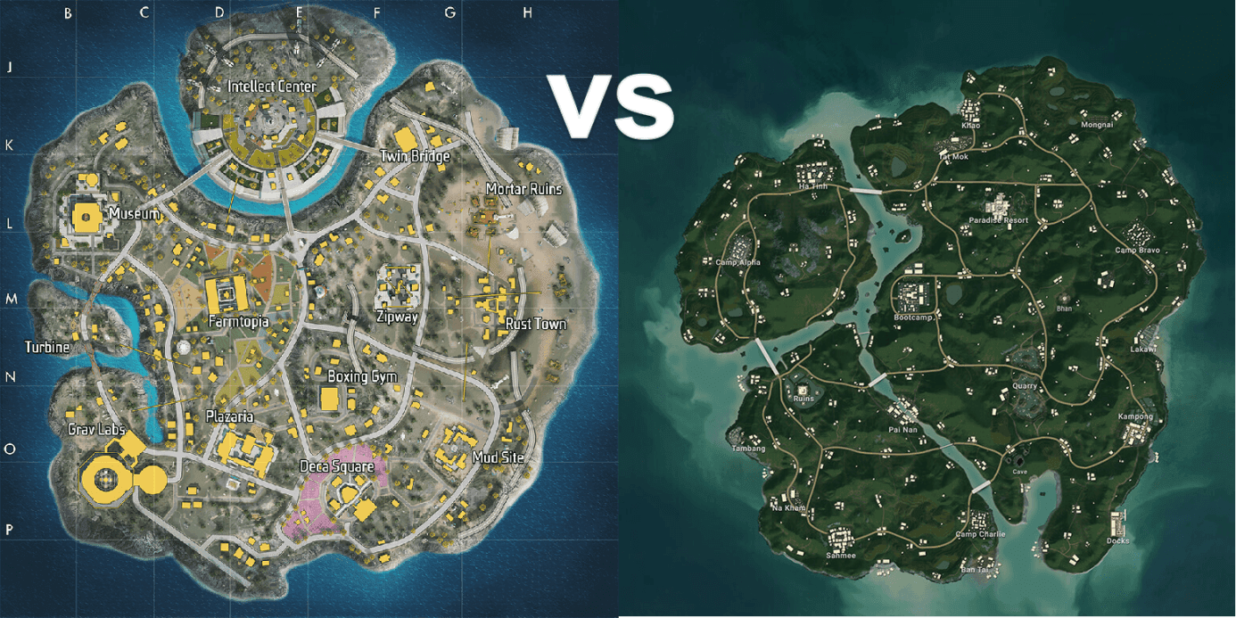 Comparison of Flame Arena vs classic maps in Free Fire