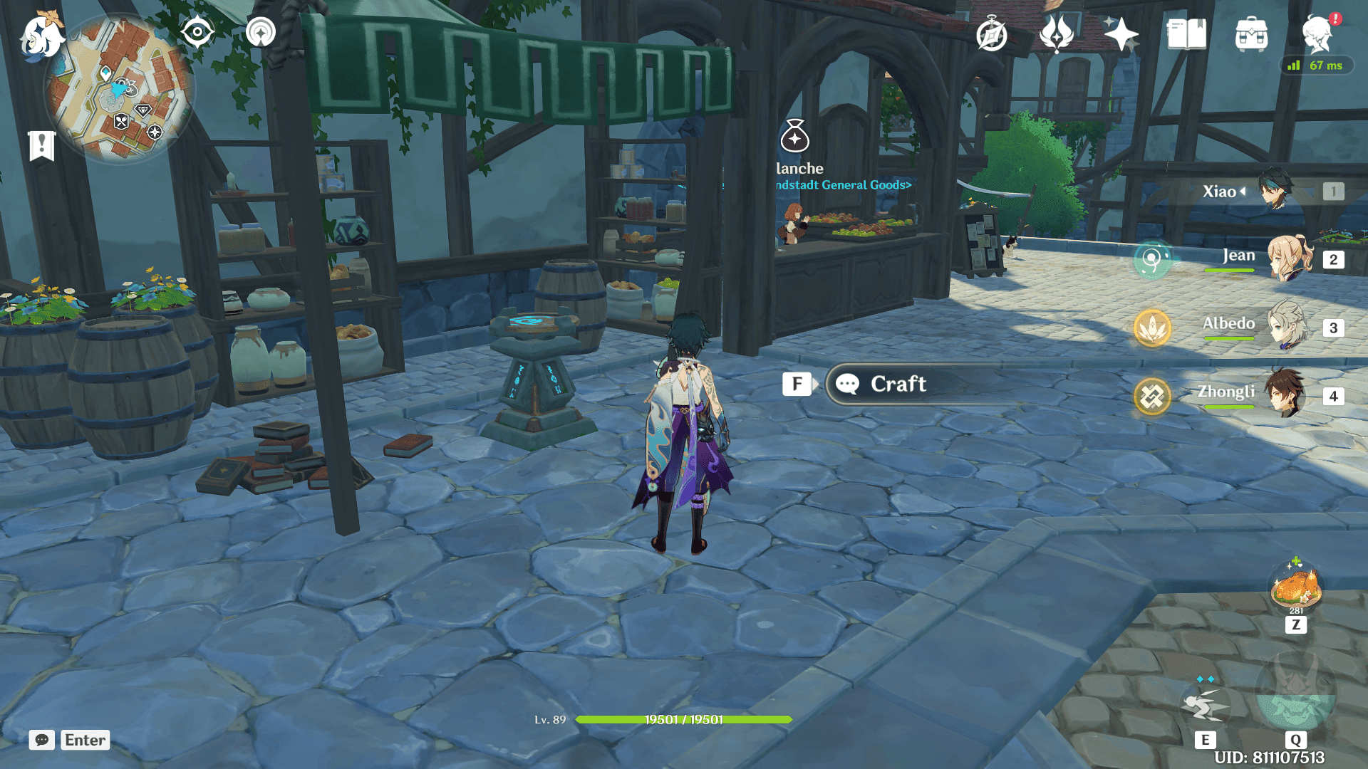 Genshin Impact alchemy crafting table interface showing weapon billet conversion menu