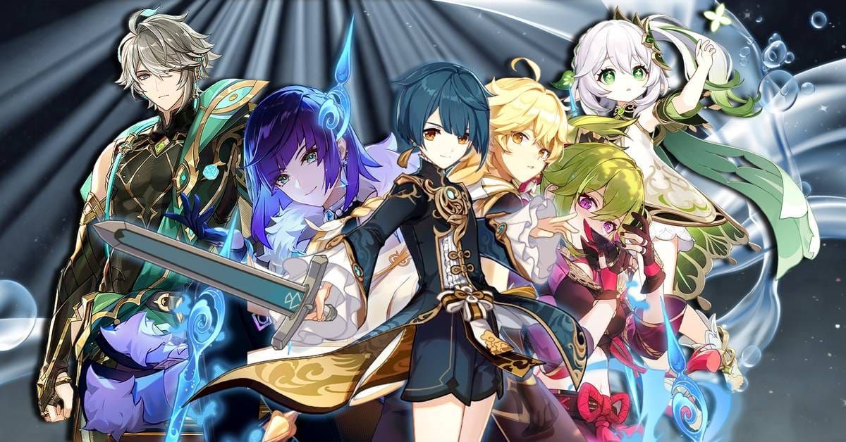 Genshin Impact Bloom team composition in combat showing elemental reactions and damage