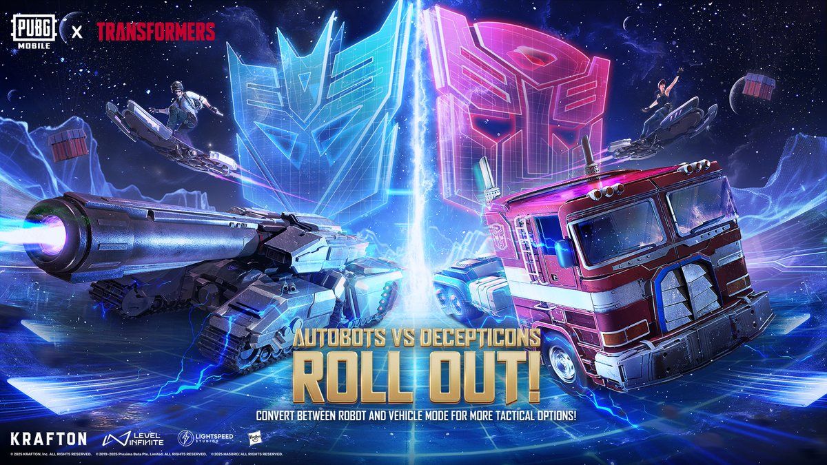 Transformers Collide in PUBG Mobile 3.9 on July 8