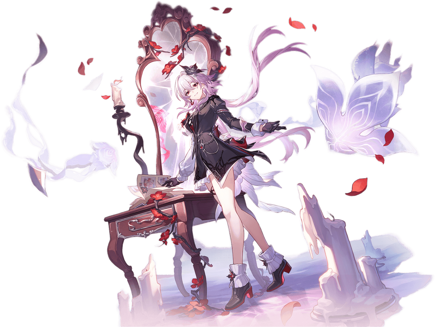 Evernight character from Honkai Star Rail showing her Ice Remembrance design