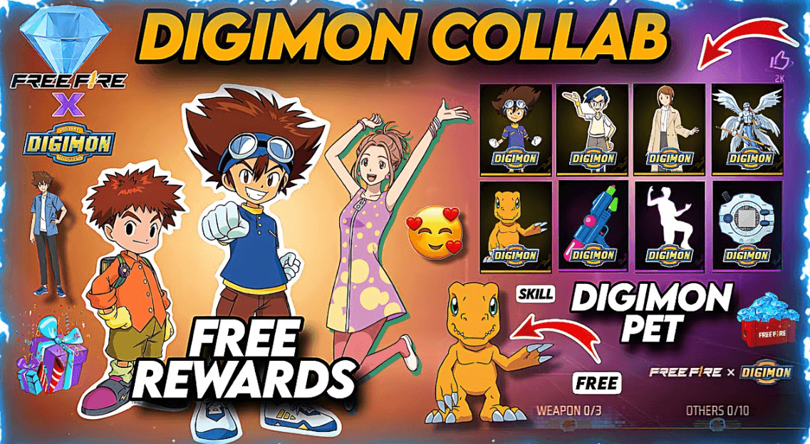 Free Fire x Digimon: Руководство по коллаборации OB51 17-30 ноября. Вылупите Агумона