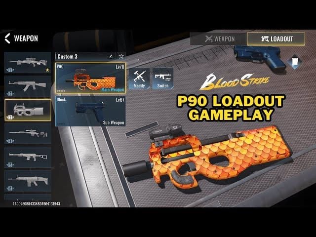 Скриншот оптимальной сборки P90 Burst Bolt в Blood Strike