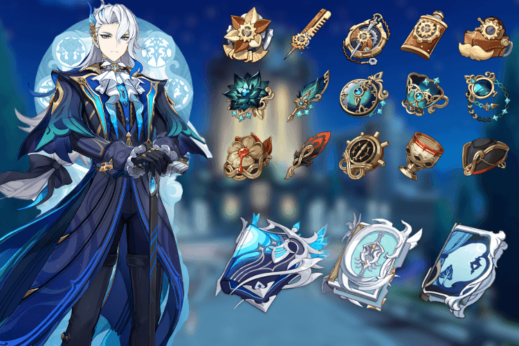 Genshin Impact Neuvillette optimal weapon and artifact build setup