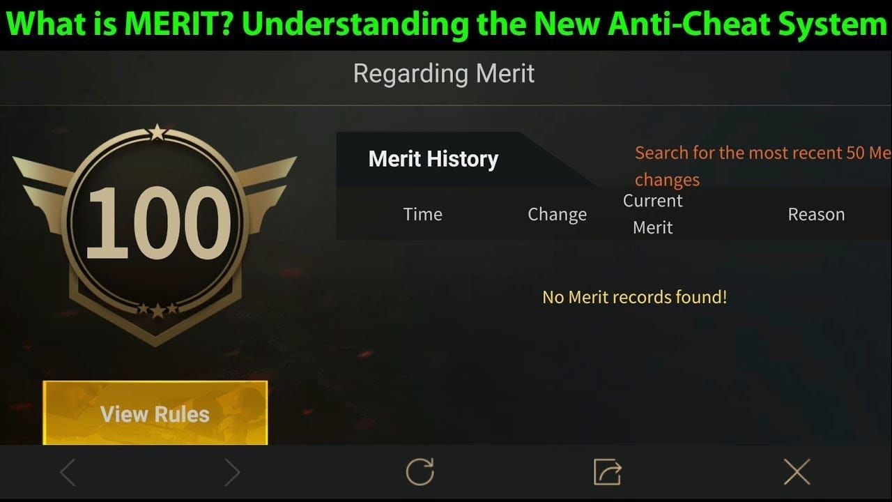 Интерфейс очков Merit в PUBG Mobile: иконка шлема и детализация в обзоре ранга