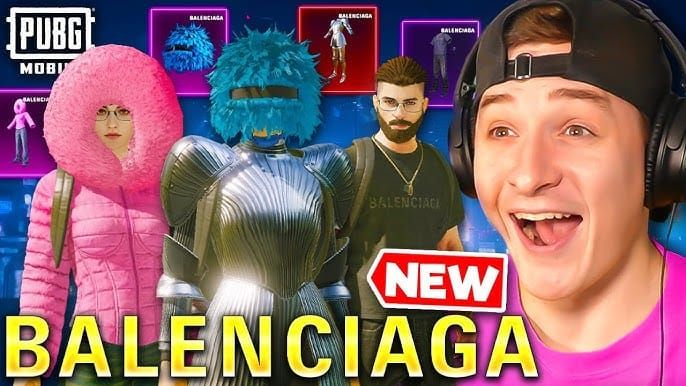 Интерфейс PUBG Mobile Lucky Spin, отображающий предметы коллаборации Balenciaga и систему наград за этапы