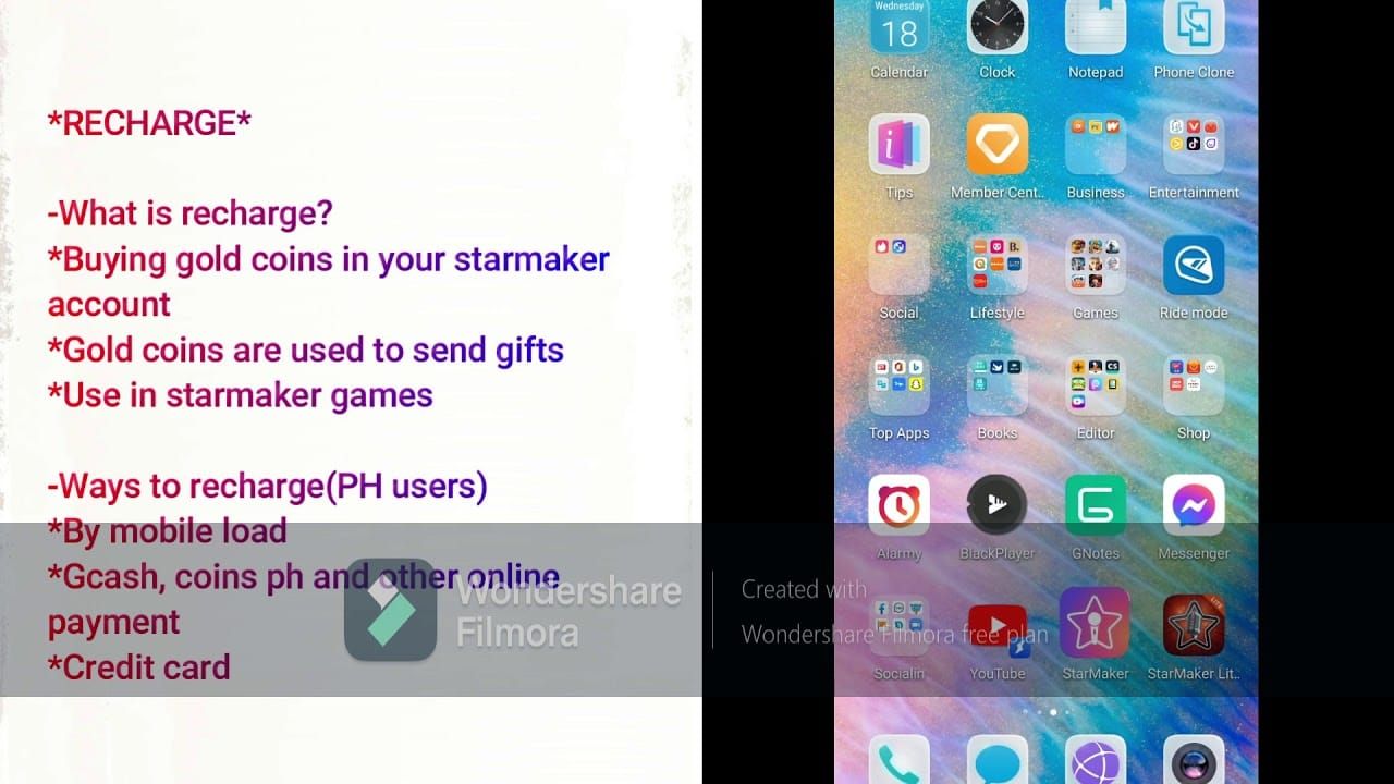 StarMaker app coin recharge screen displaying various top-up packages