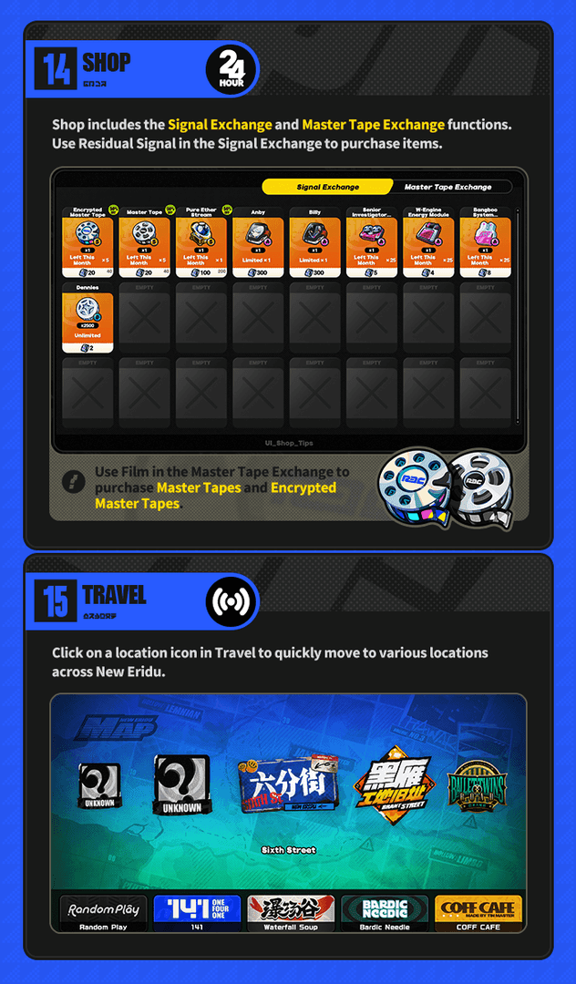 Zenless Zone Zero shop menu navigation showing path to Monochrome Market